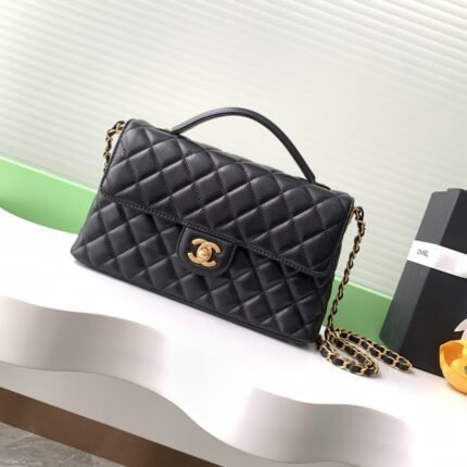 Flap bag with top handle