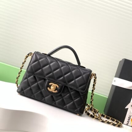 Flap bag with top handle