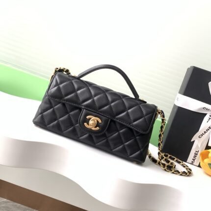 Flap bag with top handle