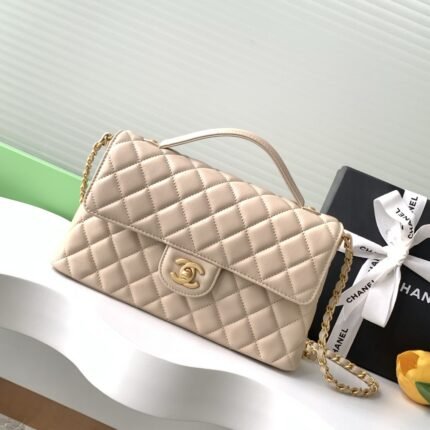 Flap bag with top handle