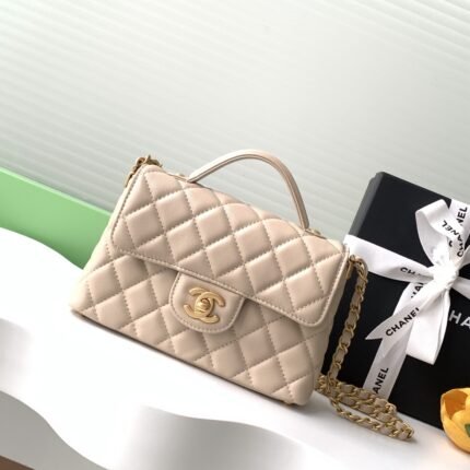 Flap bag with top handle